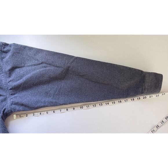 LL Bean Chamois Cloth Long Sleeve Shirt Flannel Thick Gray Large - Picture 6 of 8